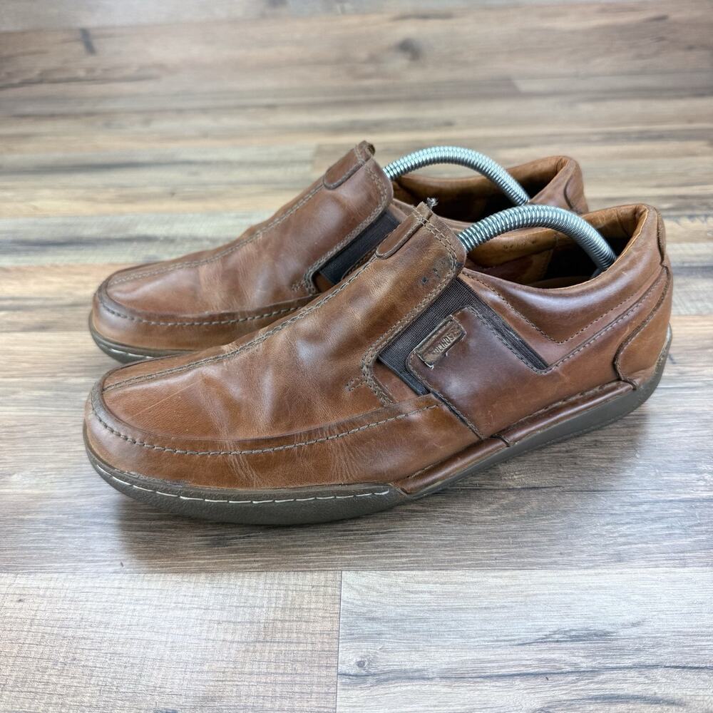 Pikolinos Size 44 10-10.5 Leather Slip On brown Loafers Casual Comfort